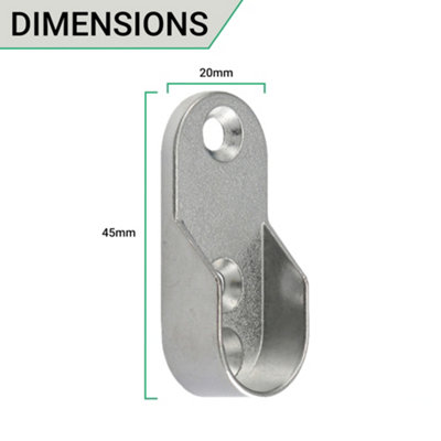 Desunia 94-Inch Oval Closet Rods - 3 Pack Chrome Finish, 15mm X 30mm (End Caps Not Included)