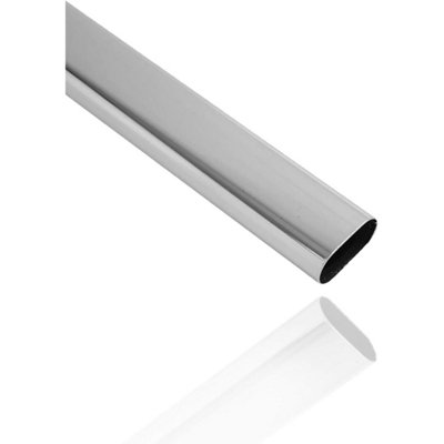 EAI - Hanging Wardobe Rail - Oval - 600mm x 30mm x 15mm - Polished Chrome