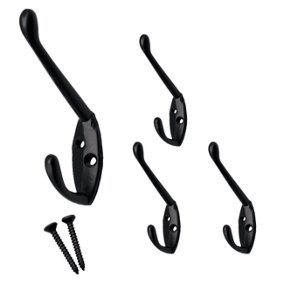 EAI - Hat & Coat Hook - Matt Black - 60mm Projection - Pack of 4