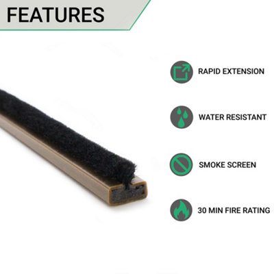 EAI Intumescent Fire & Smoke Seal - 10 x 4 x 2.1m - Brown - Pack of 25