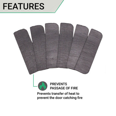 EAI Intumescent Hinge Pads Pack of 6 - 100x31x0.8mm Suit 102x76mm Hinges RADIUS - BSEN1634: 30&60 minute fire rated