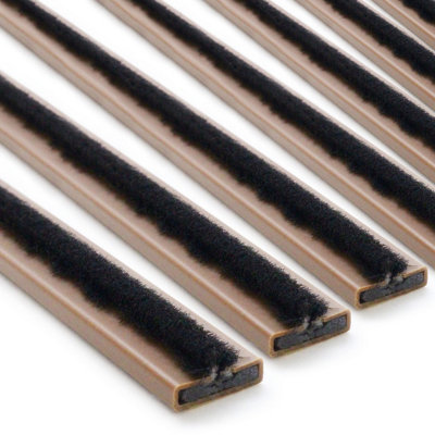 EAI Intumescent Strip Fire and Smoke Brush Fire Door Seal FD30/60 30/60 Minutes 15x4x1050mm - Brown - Pack of 5 / Single Door Pack