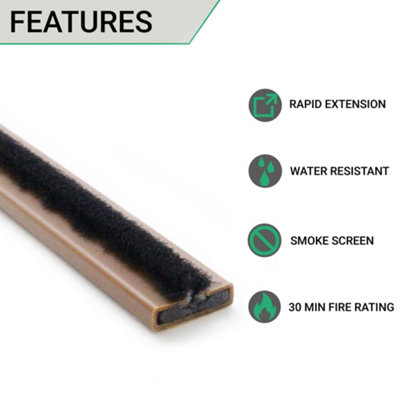 EAI Intumescent Strip Fire & Smoke Brush Seal - 15 x 4 x 2.1m - Brown - Pack Of 25