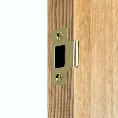 EAI - Latch Strike Plate Keep for Door Frame  Suit Tubular Latch with Dust Box - Brass Plated