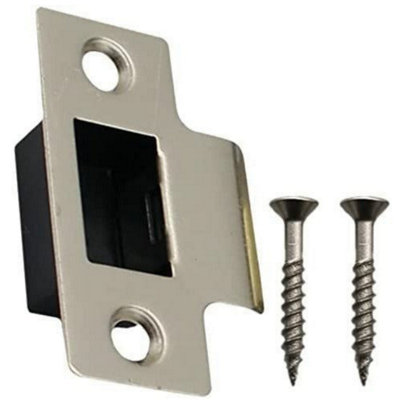 12-PCS L-Shaped Drawer Lock Strike Plates - Stainless Steel Cabinet & Drawer Reinforcements