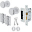 EAI - Lined Mortice Door Knobs and Sash Lock Kit - 55mm - Polished Chrome