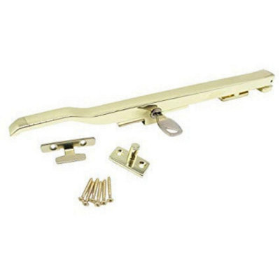 EAI Locking Window Stay - 250mm - Brass Effect