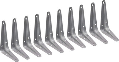 EAI - London Shelf Bracket - 100x75x29x1mm - Silver - Pack of 10