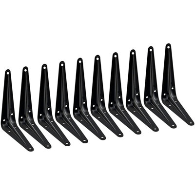 EAI London Shelf Bracket 125x100x35x1mm Black Pack of 10 DIY at B&Q
