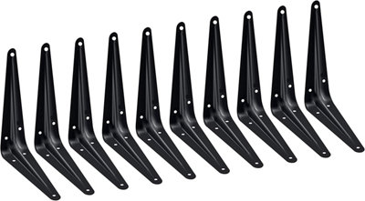 EAI - London Shelf Bracket - 150x125x38x1mm - Black - Pack of 10