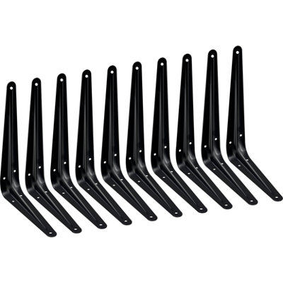 EAI - London Shelf Bracket - 200x150x37x1mm  - Black - Pack of 10