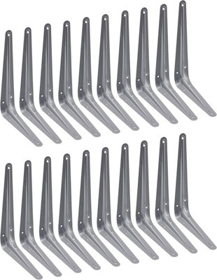 EAI London Shelf Bracket 200x150x37x1mm Silver Pack of 20 DIY at B&Q