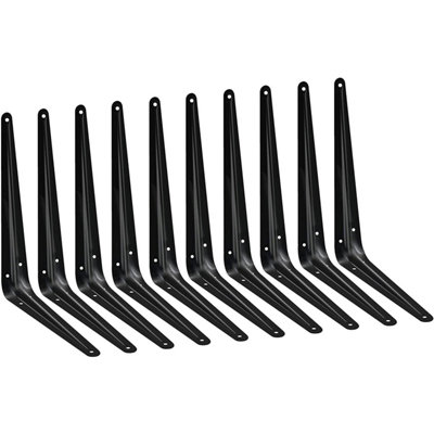 EAI London Shelf Bracket 250x200x41x1mm Black Pack of 10 DIY at B&Q