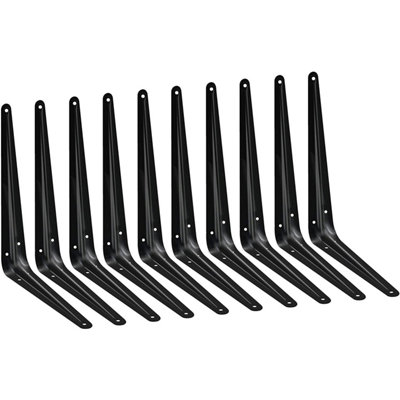 EAI - London Shelf Bracket - 250x200x41x1mm - Black - Pack of 10