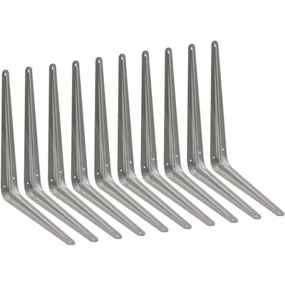 EAI London Shelf Bracket 300x250x45x1mm Silver Pack of 10 DIY at B&Q