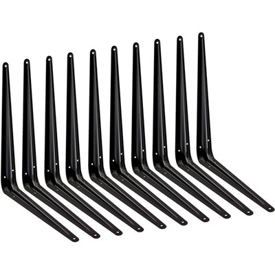 EAI - London Shelf Bracket - 350x300x48x1mm - Black - Pack of 10