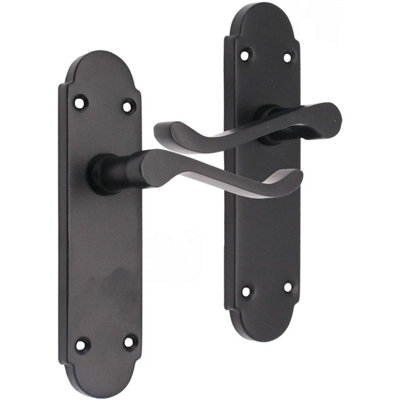 EAI Matt Black Victorian Scroll Lever Latch Door Handles - Summer Range Price Comparisons | Compare The Build