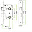 EAI - Mortice Bathroom Lock - 80mm Case Size - 57mm Backset - Square PVD Brass
