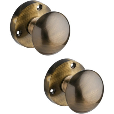 EAI - Mortice Door Knob Set Victorian - Antique Brass