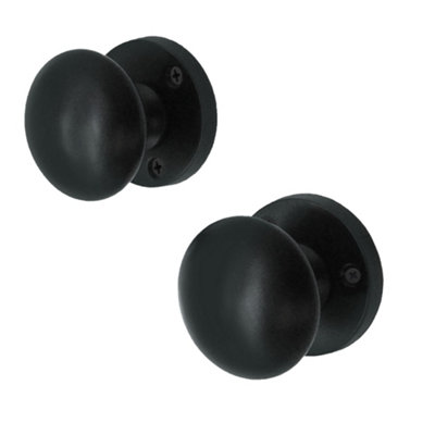 EAI - Mortice Door Knob Set Victorian Matt Black