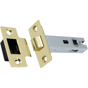 EAI - Mortice Tubular Door Latch Quality Bolt Through Type With Smart Strike Keep 2.5" - Brassed - Pack of 1 Latch