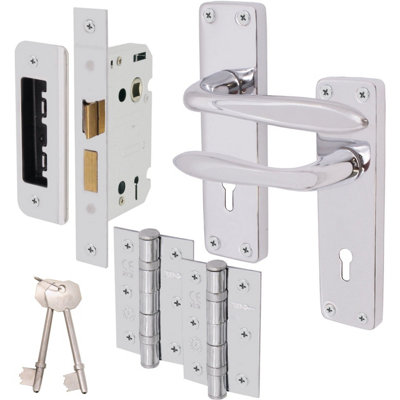 EAI - Mortice Tubular Door Latch Quality Bolt Through Type With Smart Strike Keep - 2.5" - Polished Chrome - Pack of 1 Latch