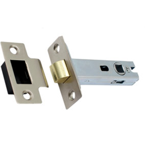 EAI - Mortice Tubular Door Latch Quality Bolt Through Type With Smart Strike Keep 2.5" - Satin Nickel - Pack of 1 Latch