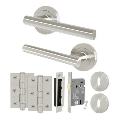 EAI - Olbia Lever on Rose Lock Kit / Pack - 66mm Sash Lock & 76mm ...