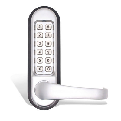 EAI Outside Access Lever Digital Lock Suit Panic Hardware - Satin Silver