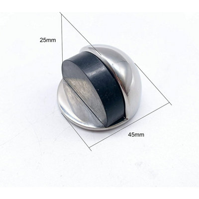 EAI - Oval Door Stop - Concealed Fixing - 45mm - Polished Stainless Steel
