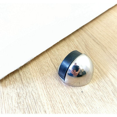 EAI - Oval Door Stop - Concealed Fixing - 45mm - Polished Stainless Steel