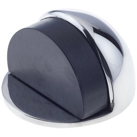 EAI - Oval Floor Mounted Door Stop - Self Adhesive - Polished Chrome - Pack Of 1