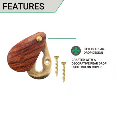 EAI - Peardrop Wooden Keyhole Cover Wood Escutcheon Rosewood SOLD AS SINGLE