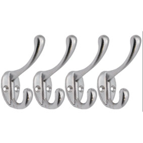 EAI Petite Hat Coat & Robe Hooks Pack of 4 - Satin Chrome