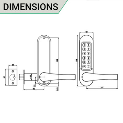 EAI Push Button Digital Code Lock Clutch Lever Hold Back HEAVY DUTY Mechanical  ED50 - Satin
