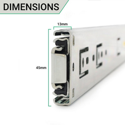 EAI Push Open Drawer Runner Smooth Ball Bearings Soft Close Push Open ...