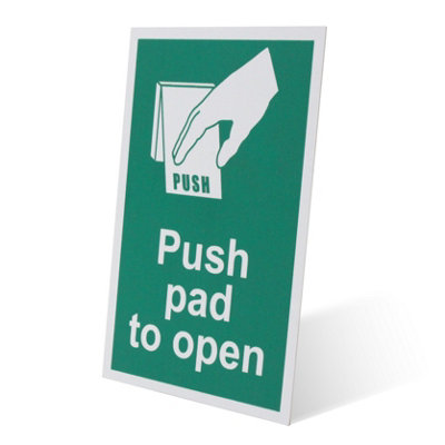 EAI - Push Pad To Open Sign 100x150mm Screw Fixed - Pack of 2