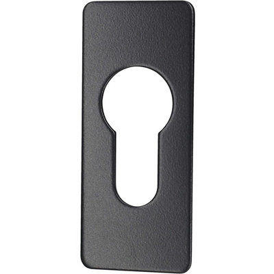 EAI - Repair Escutcheon Key Hole Cover Plate Euro Profile Self Adhesive Fix - Black - 65x28mm