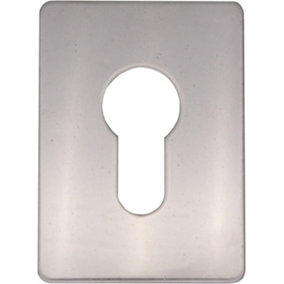 EAI - Repair Escutcheon Key Hole Cover Plate Euro Profile Self Adhesive Fix - Polished Stainless Steel - 65 x 47mm