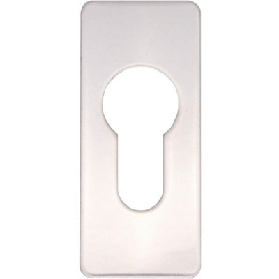 EAI - Repair Escutcheon Key Hole Cover Plate Euro Profile Self Adhesive Fix - Polished Stainless Steel - 65x28mm