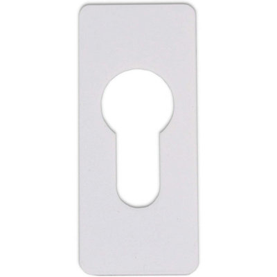 EAI - Repair Escutcheon Key Hole Cover Plate Euro Profile Self Adhesive Fix - White - 65x28mm