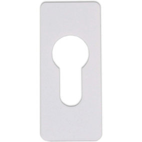 EAI - Repair Escutcheon Key Hole Cover Plate Euro Profile Self Adhesive Fix - White - 65x28mm