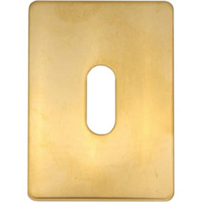 EAI - Repair Escutcheon Key Hole Cover Plate Self Adhesive Fix - Polished Brass -  65x47x1.2mmmm