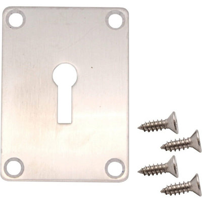 EAI - Repair Escutcheon - Keyhole - 65x47x1.2mm - Satin Stainless