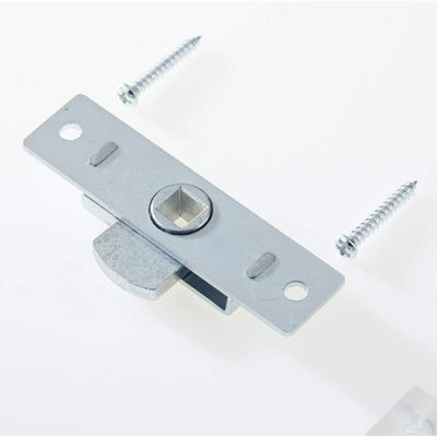 EAI - Rim Budget Lock Square Key Reversible Handing Cabinet Panel Hatch Cupboards - Pack of 1 - Bright Zinc Plated