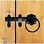 EAI - Ring Gate Latch With Fixings - 150mm 6" - Black