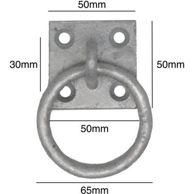 EAI - Ring On Plate - 2 inch - Galvanised - Pack of 4