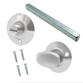 EAI - Ringed Bathroom Turn and Release - 5mm Spindle - Satin Chrome