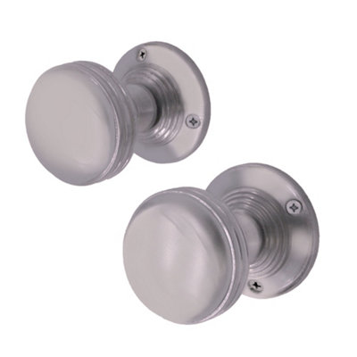 EAI - Ringed Mortice Turned Lined Door Knob Set Satin Chrome Price Comparisons | Compare The Build