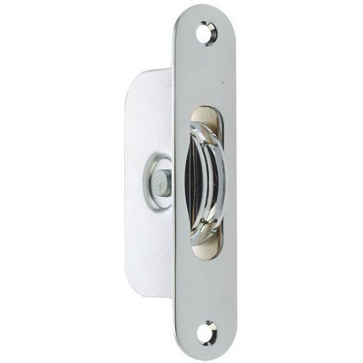 EAI Sash Pulley 40mm Roller Radius Faceplate - 118x26mm - Polished Chrome